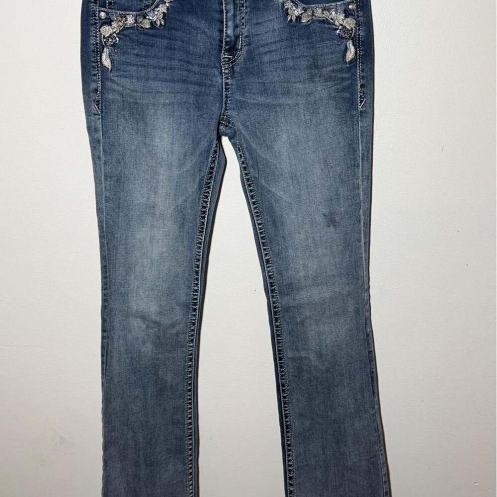 Grace In LA Dreamcatcher and Butterfly Embroidered Jeans